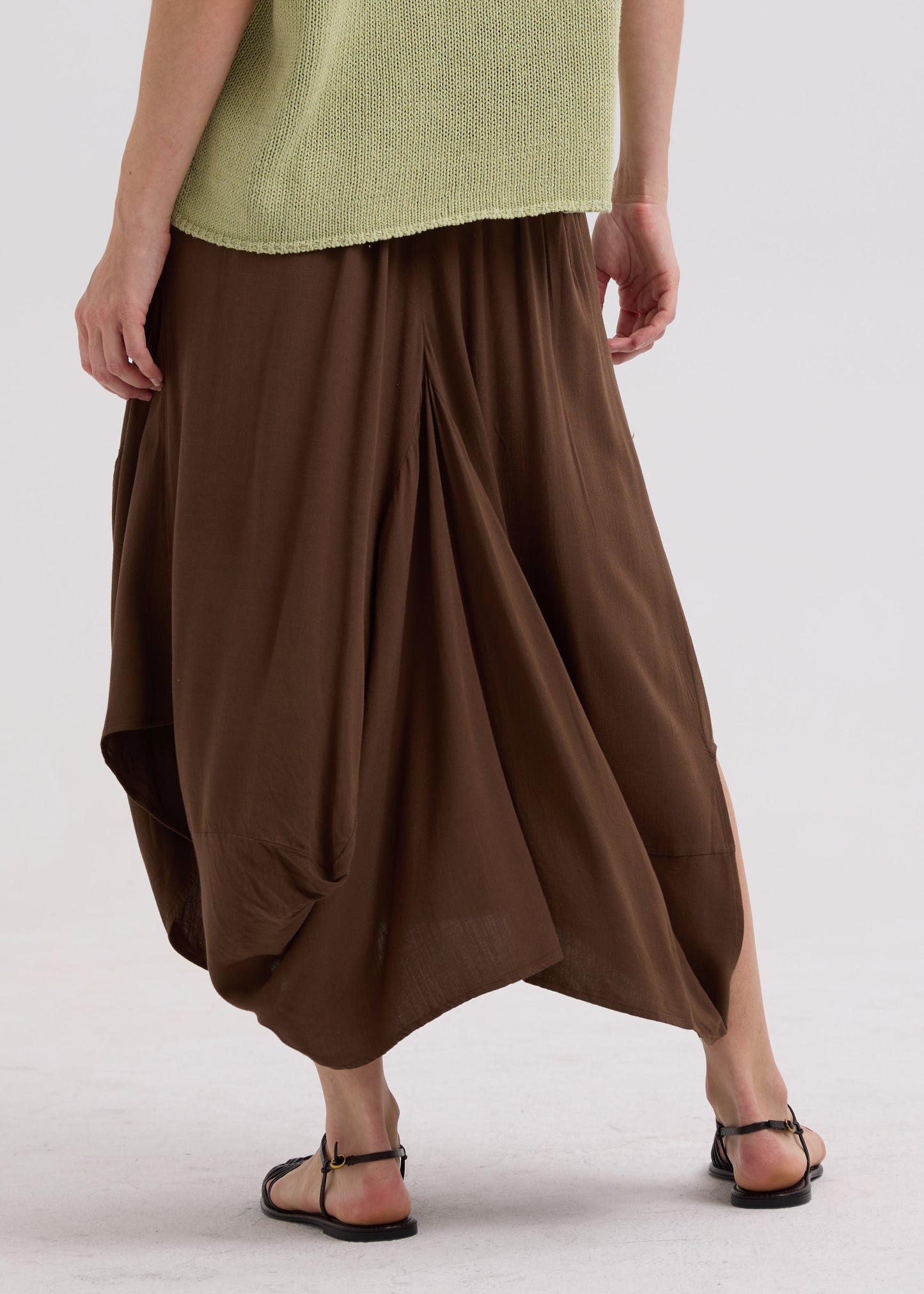 LD & Co Drape Bottom Skirt - Cocoa colour