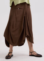 LD & Co Drape Bottom Skirt - Cocoa colour