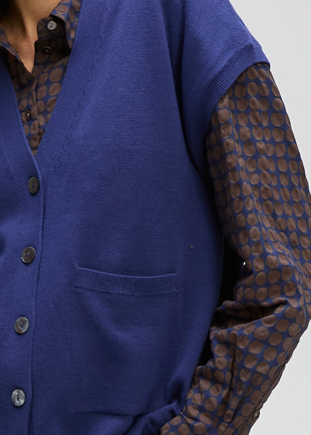 LD & Co Button Vest Blue