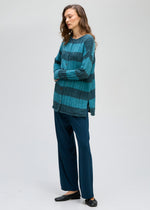 LD & Co Two-way stripe Tunic - Deep Sea/Blue