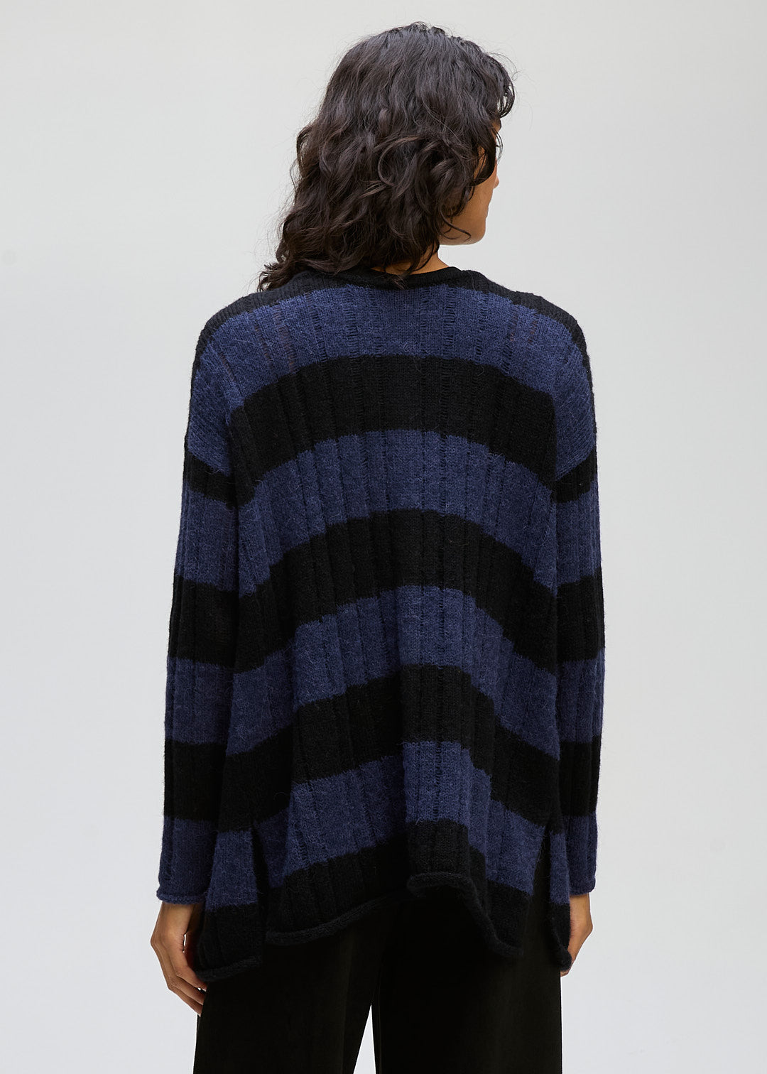 LD & Co Two-way stripe Tunic - Midnight/Black