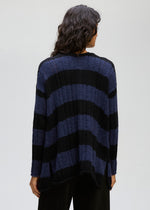 LD & Co Two-way stripe Tunic - Midnight/Black