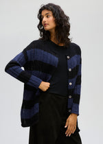 LD & Co Two-way stripe Tunic - Midnight/Black