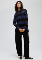 LD & Co Two-way stripe Tunic - Midnight/Black