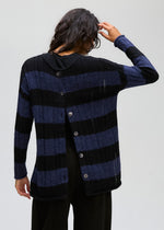 LD & Co Two-way stripe Tunic - Midnight/Black