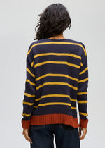 LD & Co Cozy Striped V Jumper - Rust