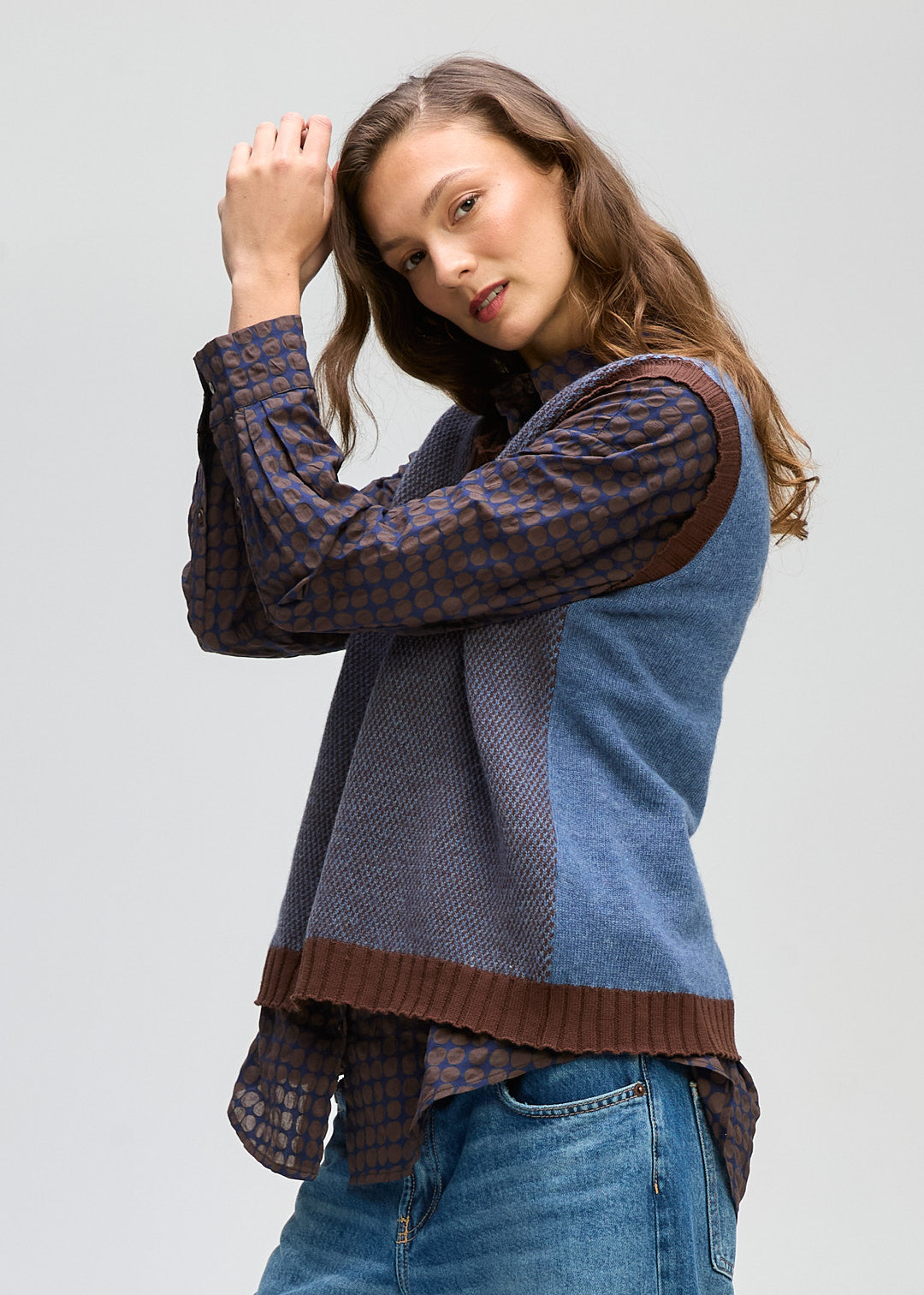 LD & Co Poker Dot Shirt - Cocoa Spot