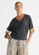 Contrast Cuff Top from LD&Co - Graphite colour