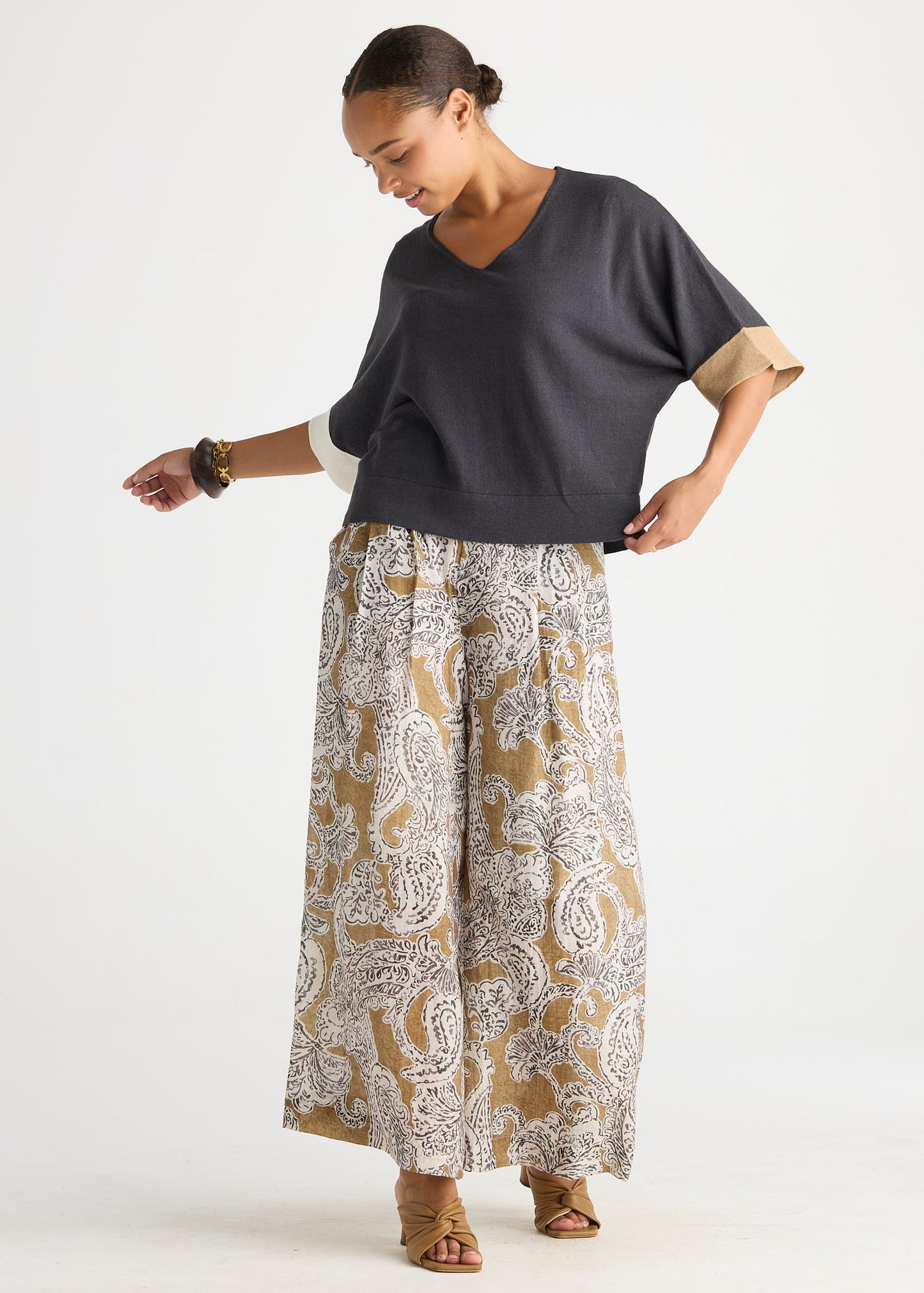 Contrast Cuff Top from LD&Co - Graphite colour