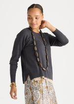 Textured Linen Jumper from LD& Co - Graphite