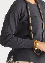 Textured Linen Jumper from LD& Co - Graphite