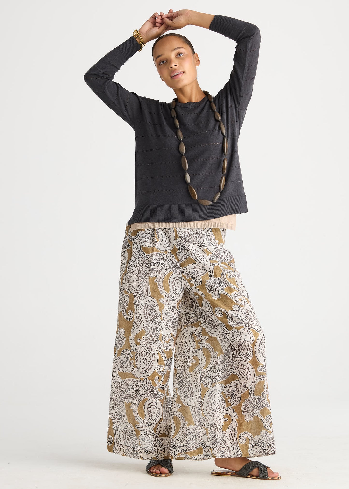 Textured Linen Jumper from LD& Co - Graphite