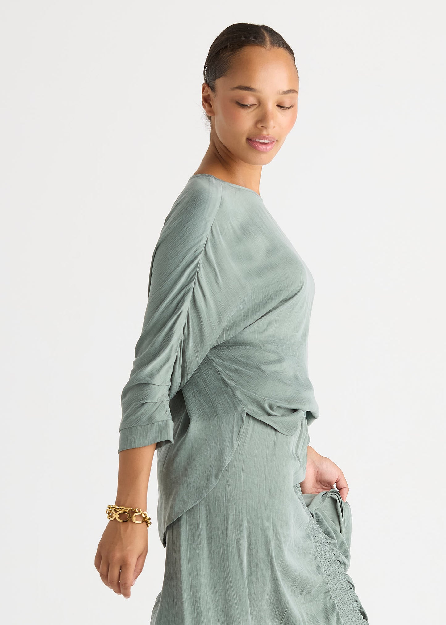 Evening Flow Top from LD&Co - Moss colour