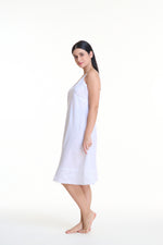 Embroidered White Cotton Nightie/Slip - Arabella MD24