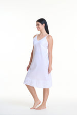 Embroidered White Cotton Nightie/Slip - Arabella MD24