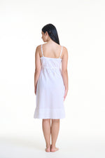 Embroidered White Cotton Nightie/Slip - Arabella MD24