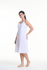 Embroidered White Cotton Nightie/Slip - Arabella MD24