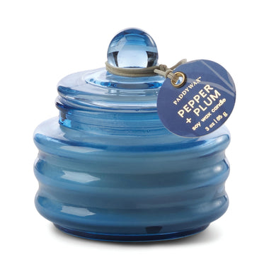 Paddywax Beam Candle  Bright Blue Glass Pepper & Plum 85g