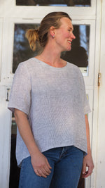 Hokitika Blouse - Fine White Stripe