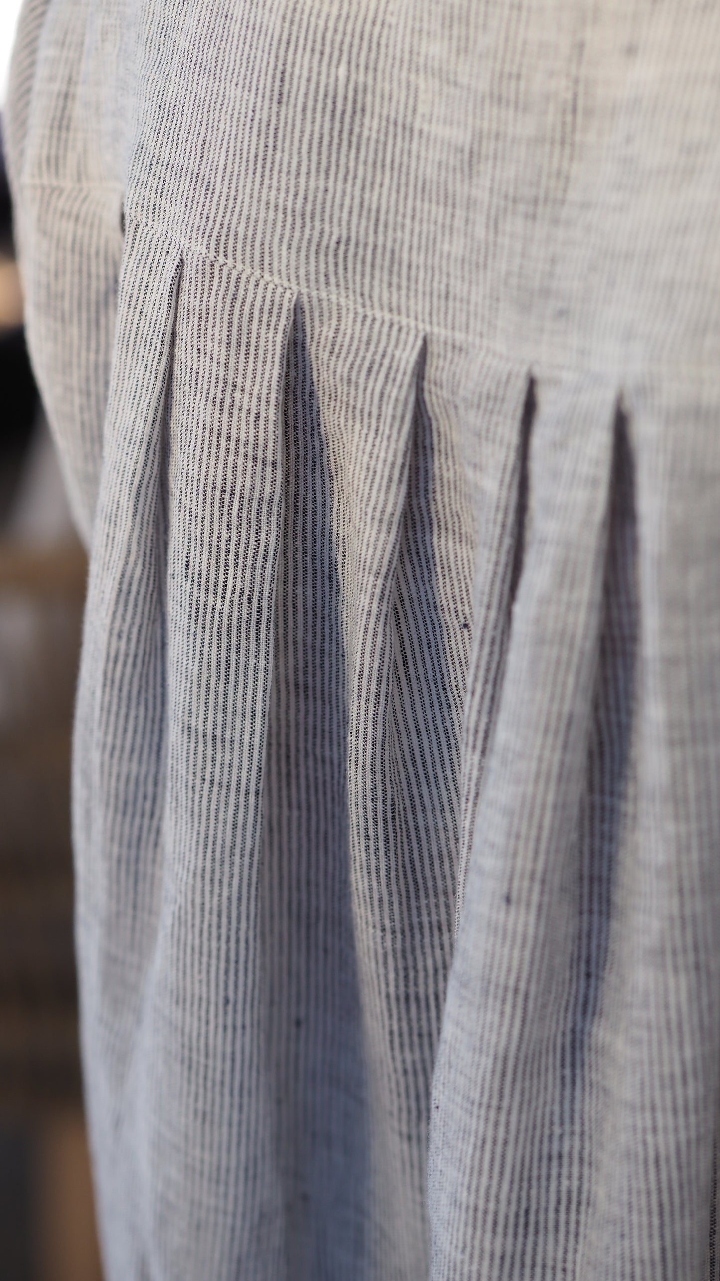 Hokitika Blouse - Fine White Stripe