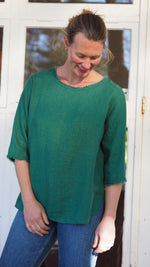 Sintra Blouse - Pine Green Chambray