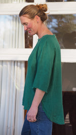 Sintra Blouse - Pine Green Chambray
