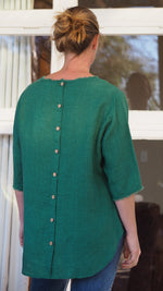 Sintra Blouse - Pine Green Chambray