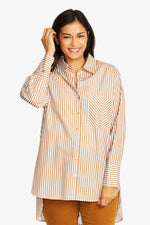 Palmer Shirt - White / Dark Butterscotch