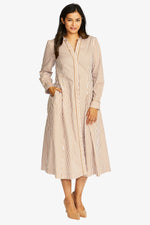 Palmer Dress - White / Dark Butterscotch