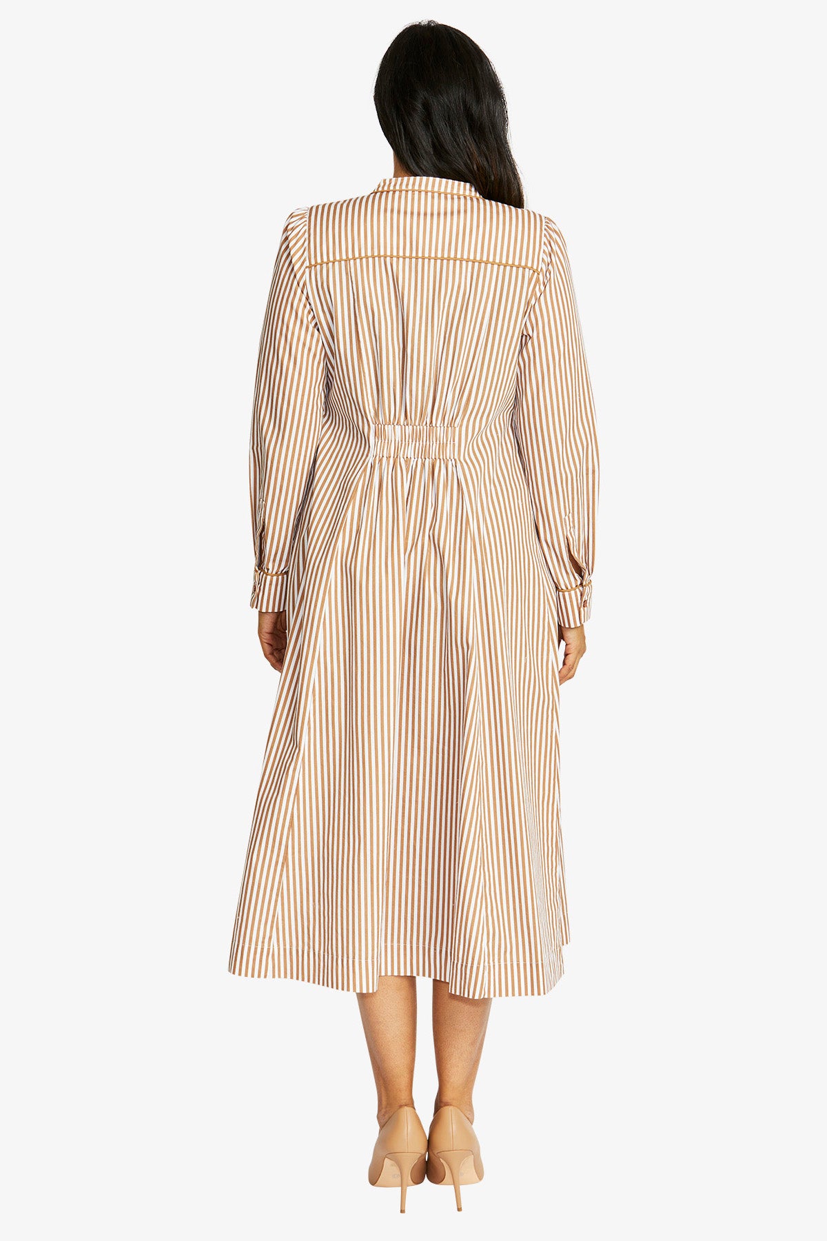 Palmer Dress - White / Dark Butterscotch