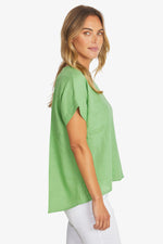 Effie Crop Linen Shirt from Ping Pong Australia - Clover