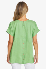 Effie Crop Linen Shirt from Ping Pong Australia - Clover