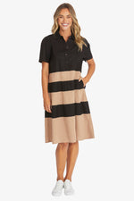 Kasbar Stripe Dress from Ping Pong Australia - Black & Wicker