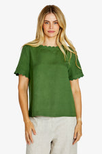 Monica Scallop Neck Short Sleeve Top