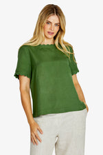 Monica Scallop Neck Short Sleeve Top