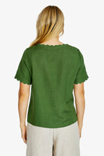 Monica Scallop Neck Short Sleeve Top