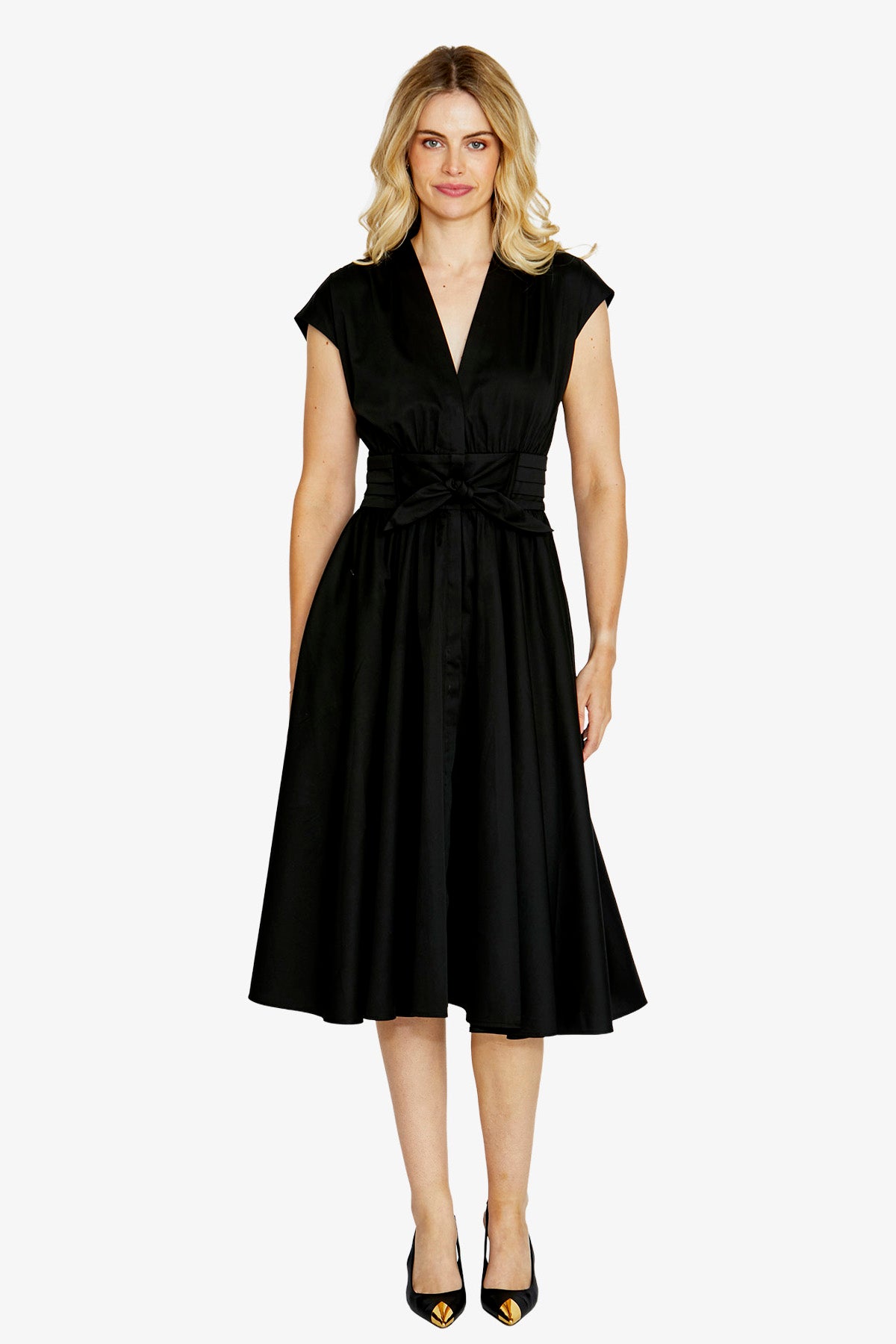 Esme Tie Front Dress in Black
