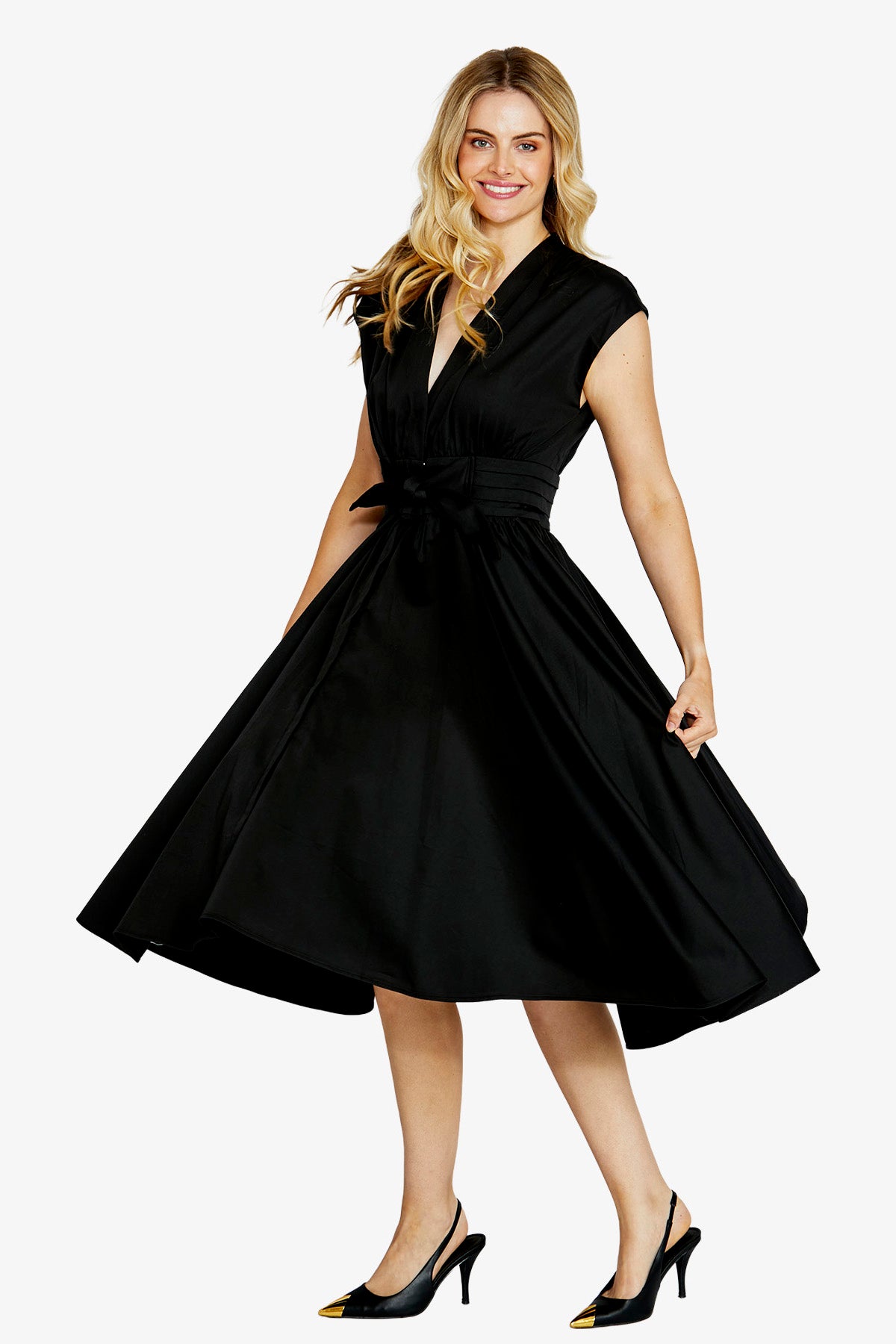 Esme Tie Front Dress in Black