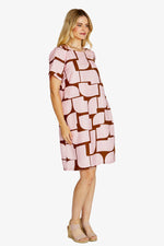 Tessa Linen Shift Dress - Pebble Print
