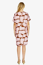 Tessa Linen Shift Dress - Pebble Print