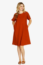 Harper Ladder Trim Shift Dress - Frangelico