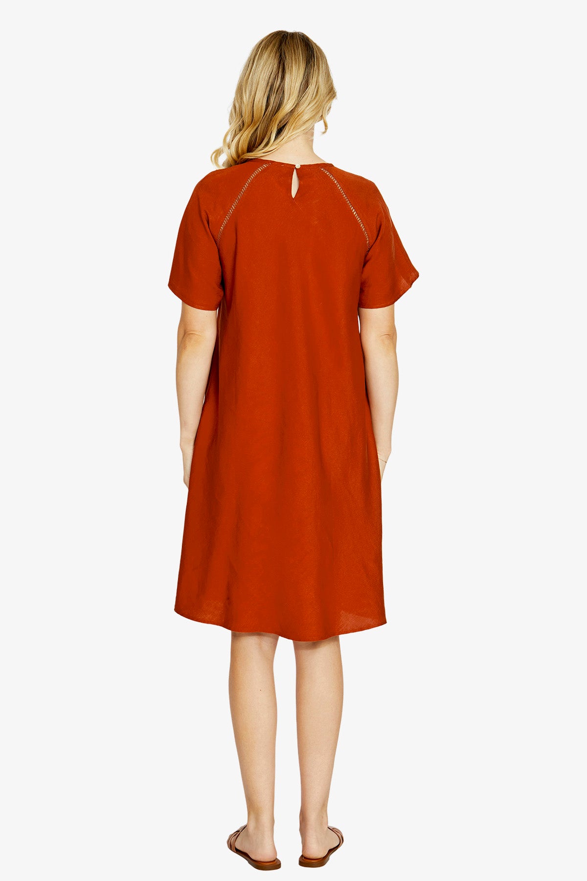 Harper Ladder Trim Shift Dress - Frangelico