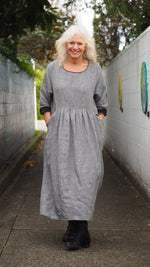 Runanga Dress - B & W Fine Check