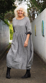 Runanga Dress - B & W Fine Check