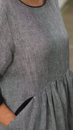 Runanga Dress - B & W Fine Check