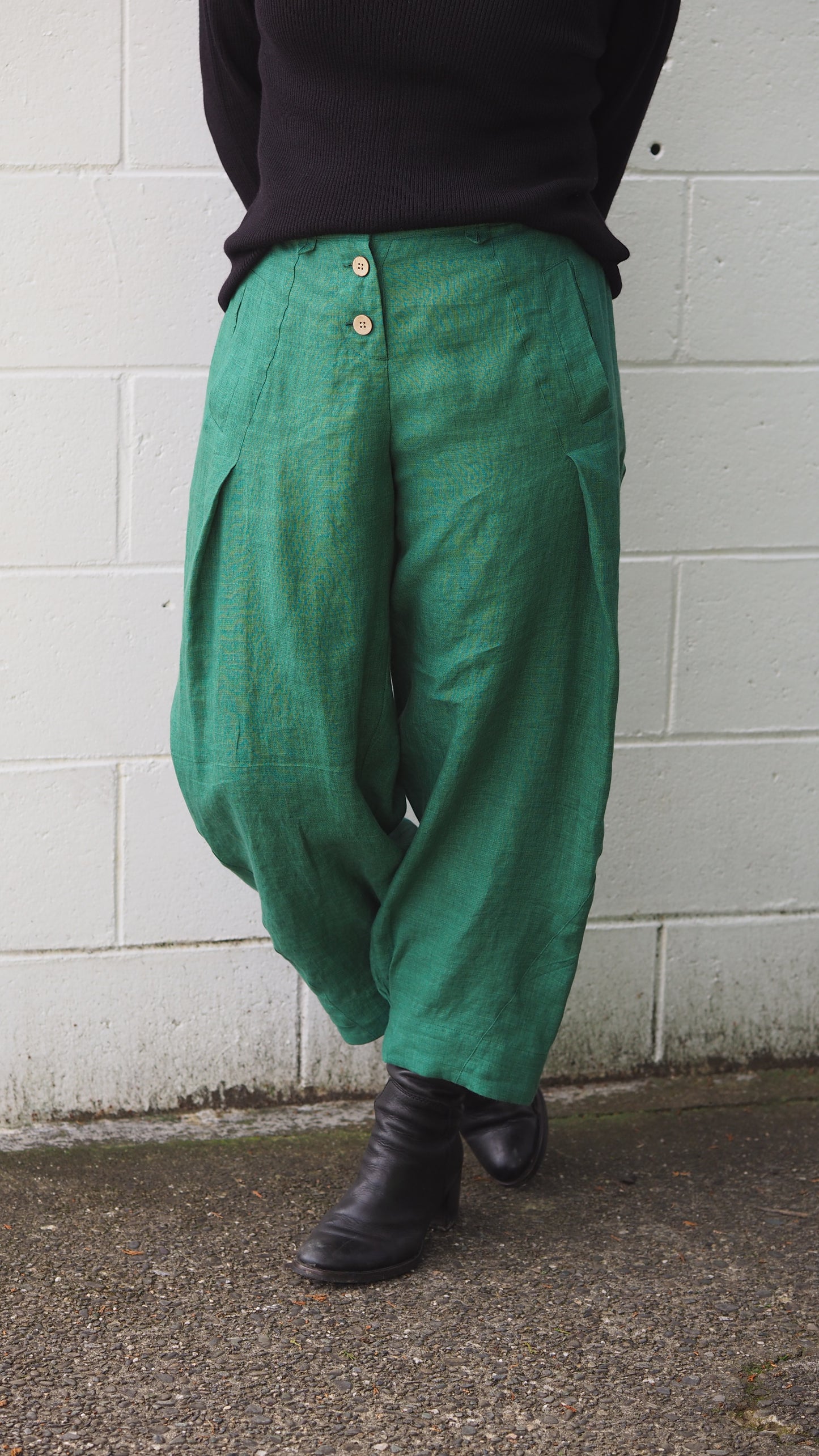 Maple Pants - Pine Green Chambray