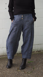 Maple Pants - Fine Navy Stripes