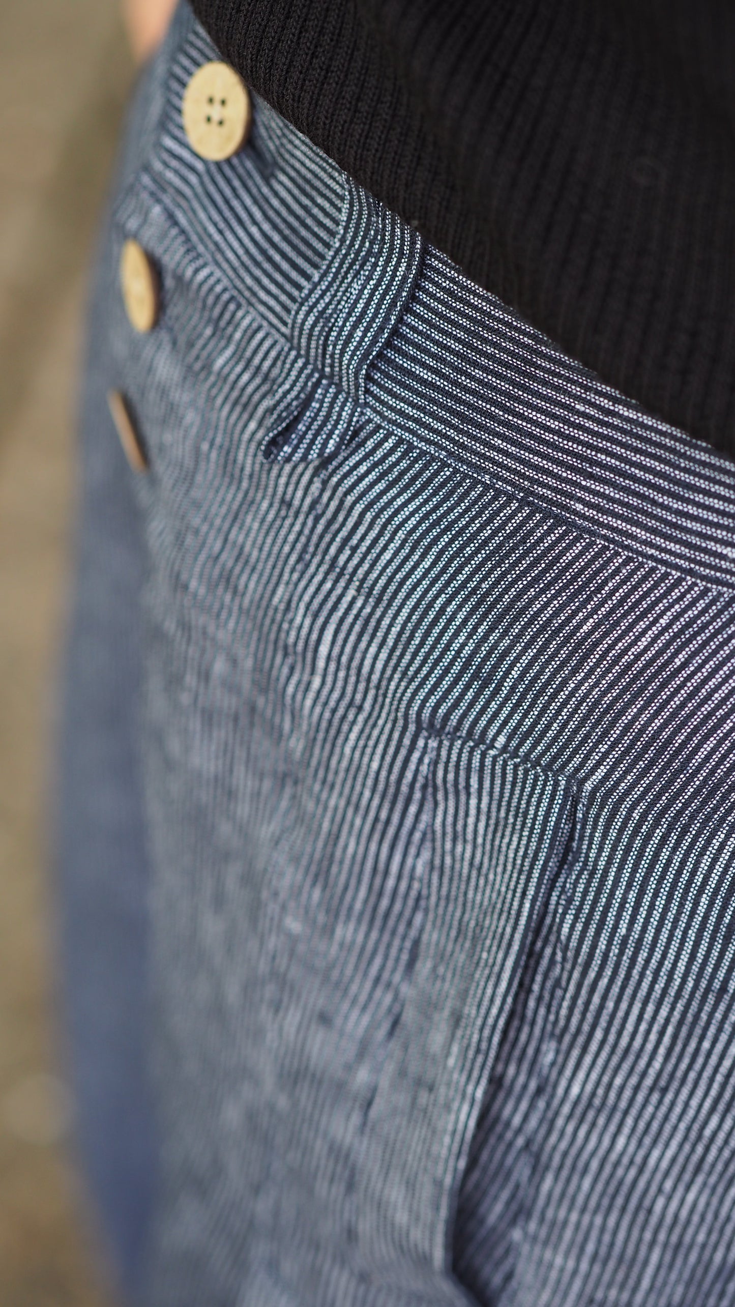 Maple Pants - Fine Navy Stripes