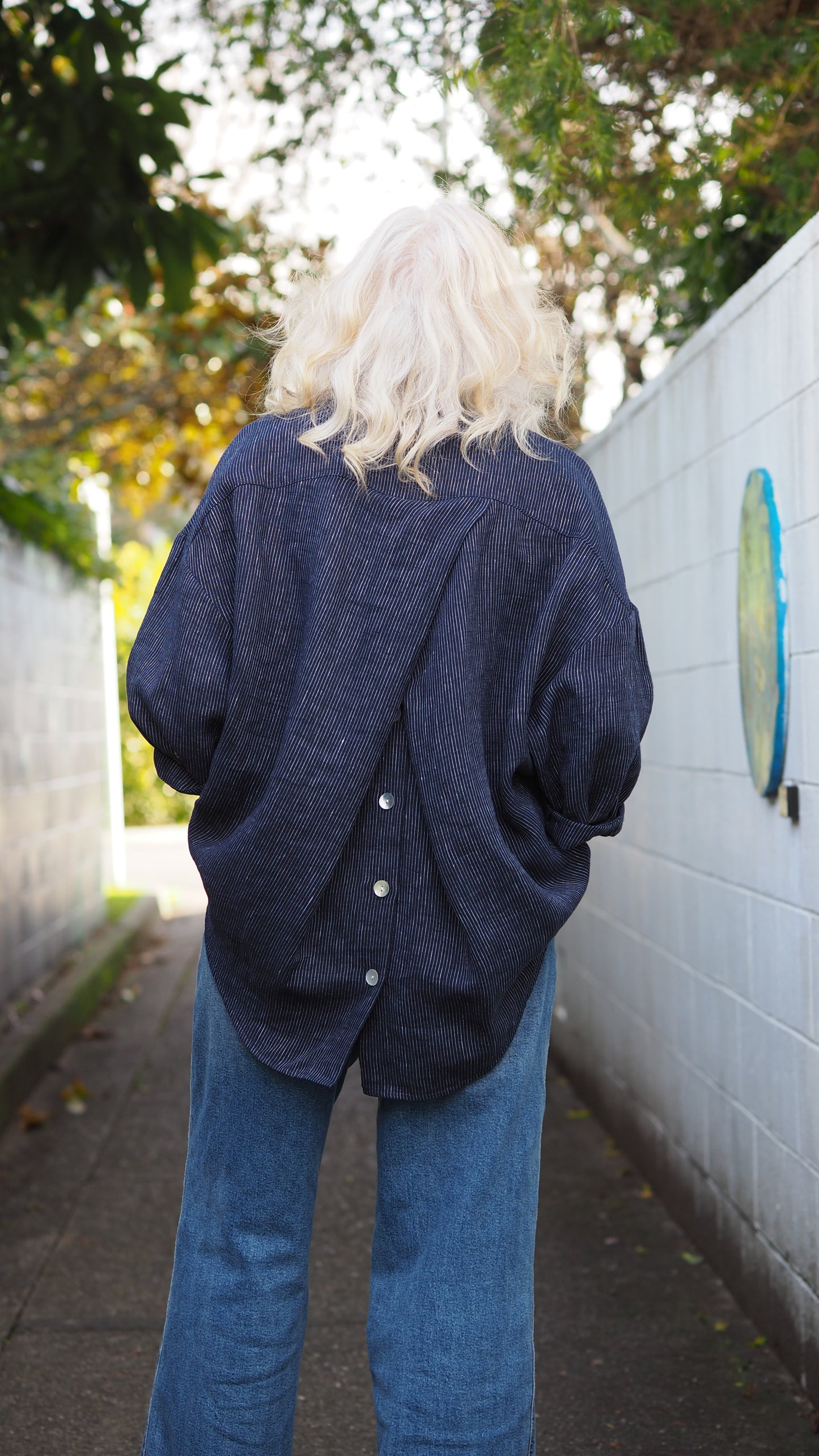 Ohawe Shirt - Navy Stripe