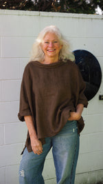 Rolleston Top - Walnut Brown Chambray